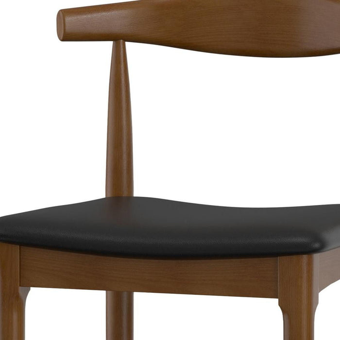 Solid Wood Dining Parsons Chairs (Set of 2) - Black / Walnut