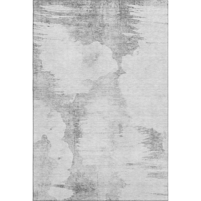 10' X 14' Abstract Washable Area Rug With UV Protection (657233) - Silver / Gray / Pewter