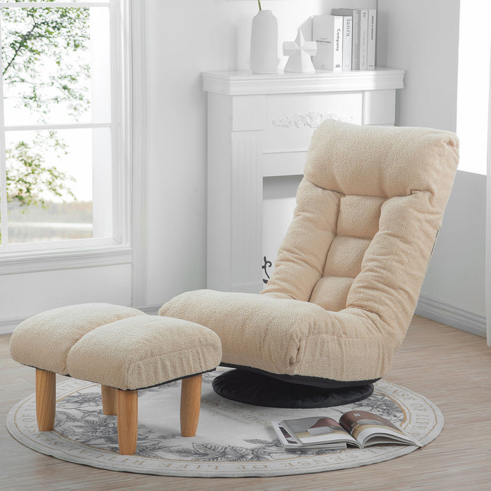 Giga adjustable Japanese reclining floor chair with metal frame, featuring cushioned backrest for living room seating comfort