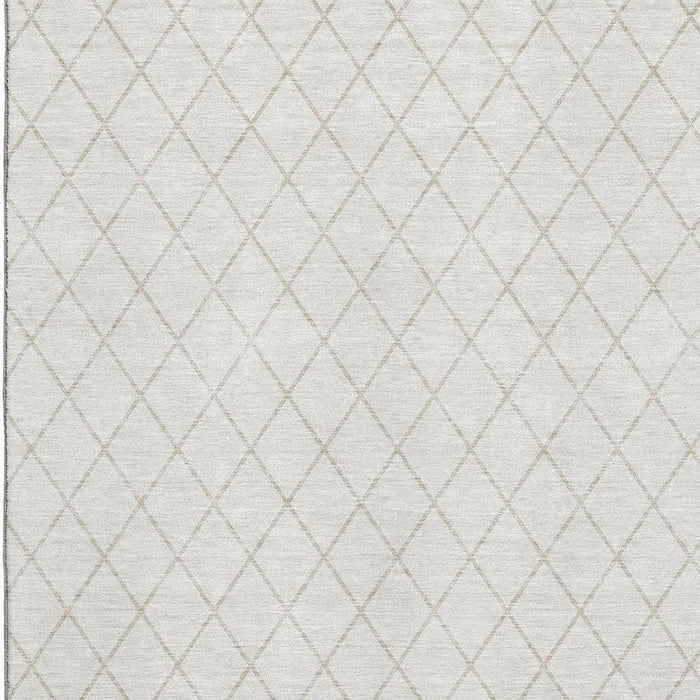 10' X 14' Geometric Washable Area Rug With UV Protection (674095) - Ivory / Beige