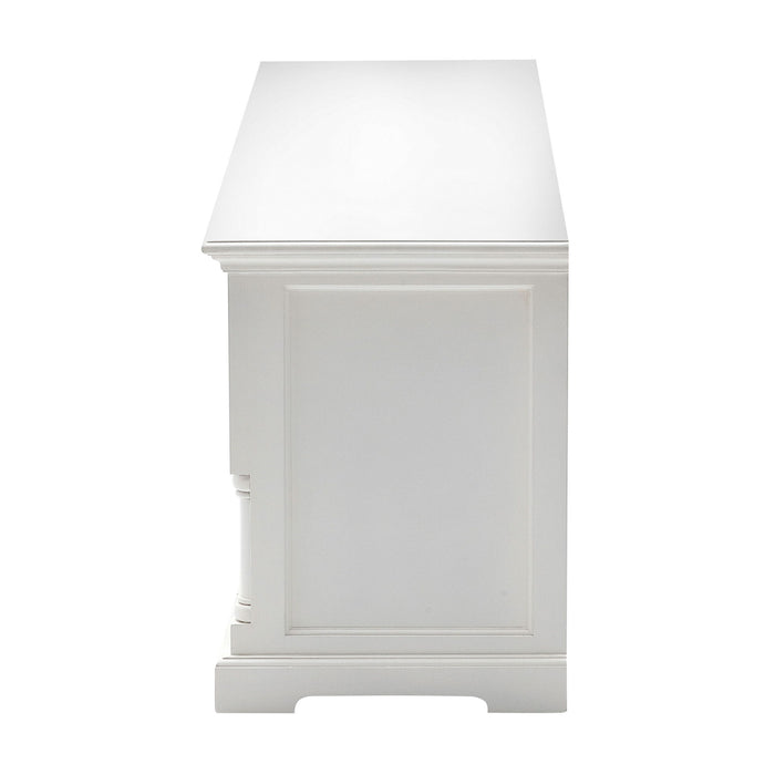 Solid Console Table With Shelves And Drawers - White