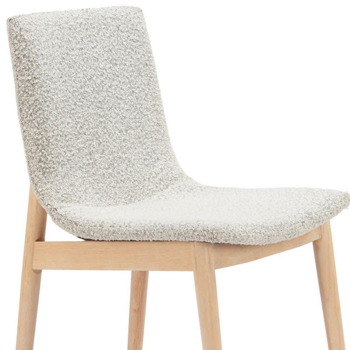 Upholstered Fabric Solid Wood Dining Side Chairs (Set of 2) - White