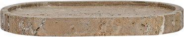 Ophelia Meridian Furniture travertine tray with elegant rectangular design and natural stone finish for stylish home decor.