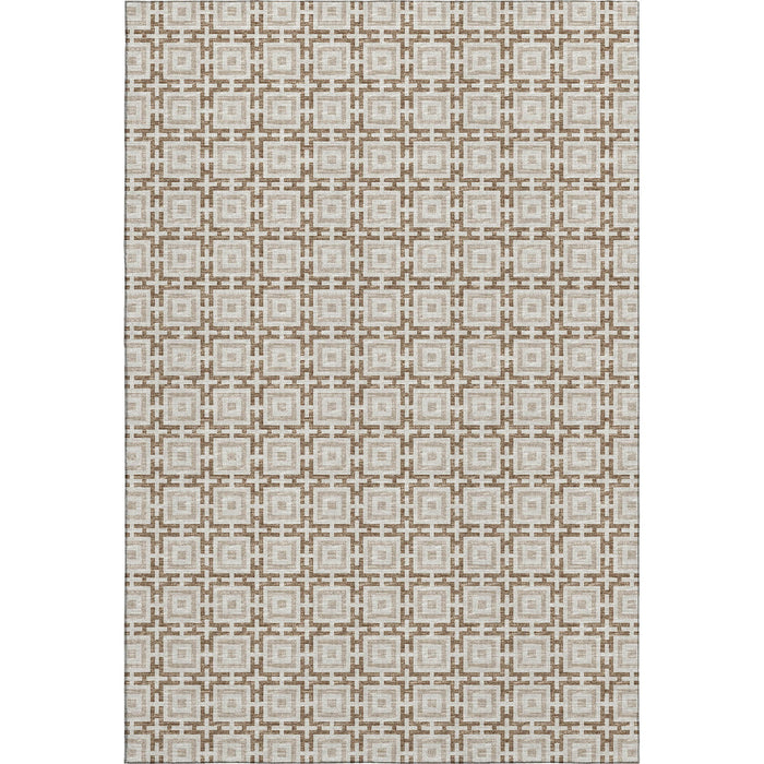 8' X 10' Geometric Washable Area Rug With UV Protection (645245) - Taupe / Beige