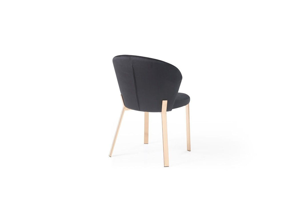 Velvet Wing Back Dining Side Chairs (Set of 2) - Black