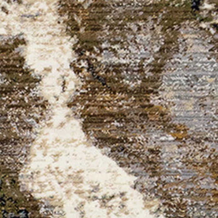 8' X 10' Abstract Area Rug (660226) - Black / Dark Green / Beige