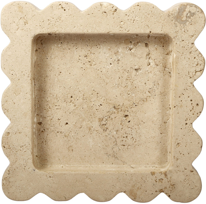 Natalie travertine tray by Meridian Furniture featuring a rectangular design with rounded edges and a smooth surface.