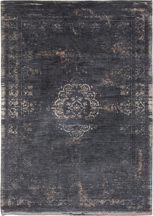 8' x 11' Medallion Non Skid Area Rug - Gray And Black