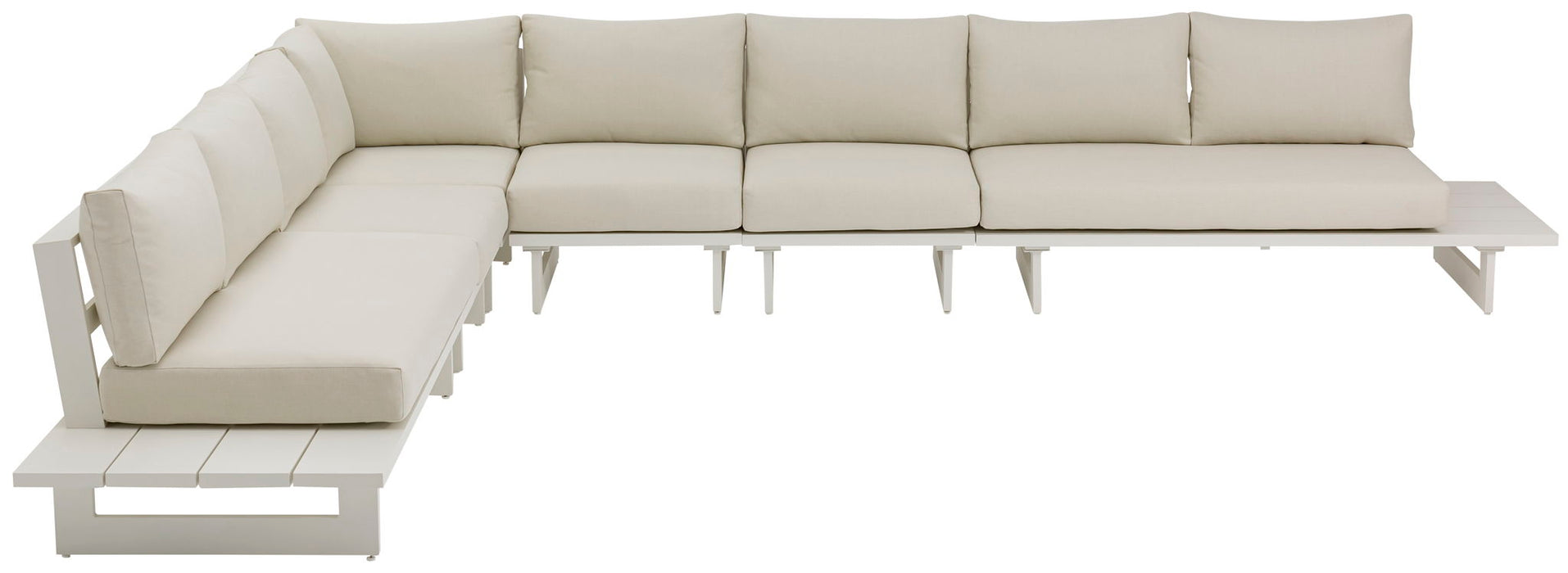 Maldives - 6 Piece Water Resistant Outdoor Patio Modular Sectional With White Base