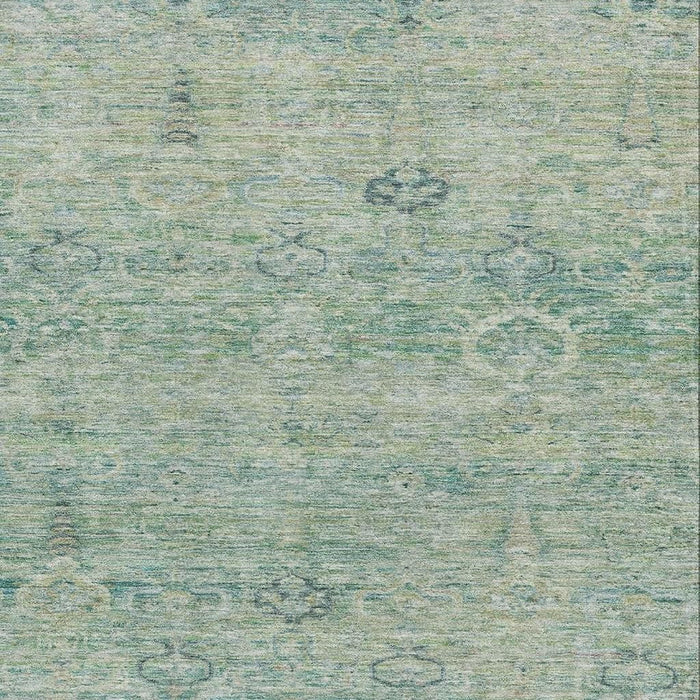10' X 14' Abstract Washable Area Rug With UV Protection (717524) - Teal / Pale Aqua
