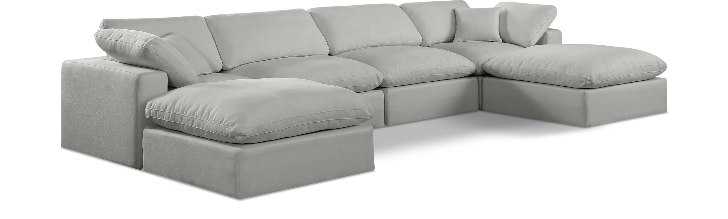 Comfy - 6 Piece Linen Modular Double Chaise Sectional