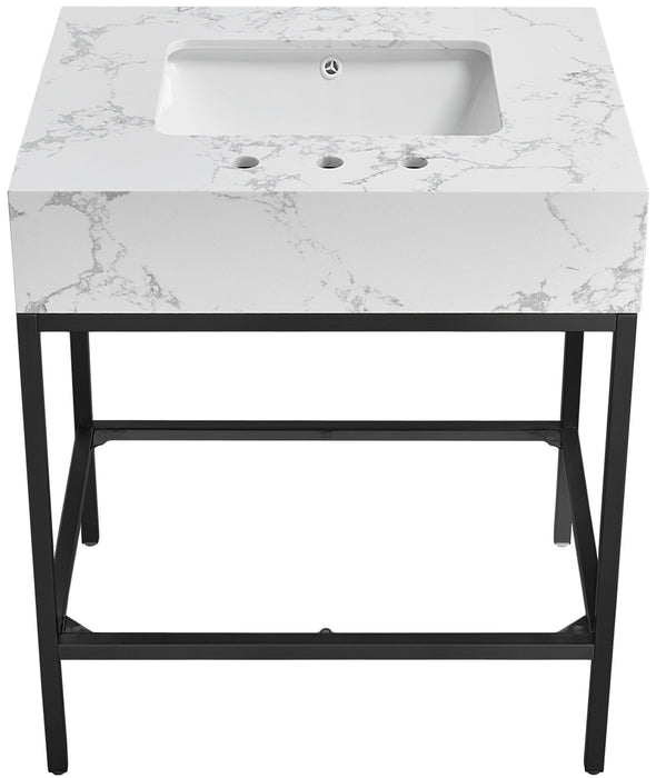 Marmo - Engineered Marble Bathroom Vanity With Black Base