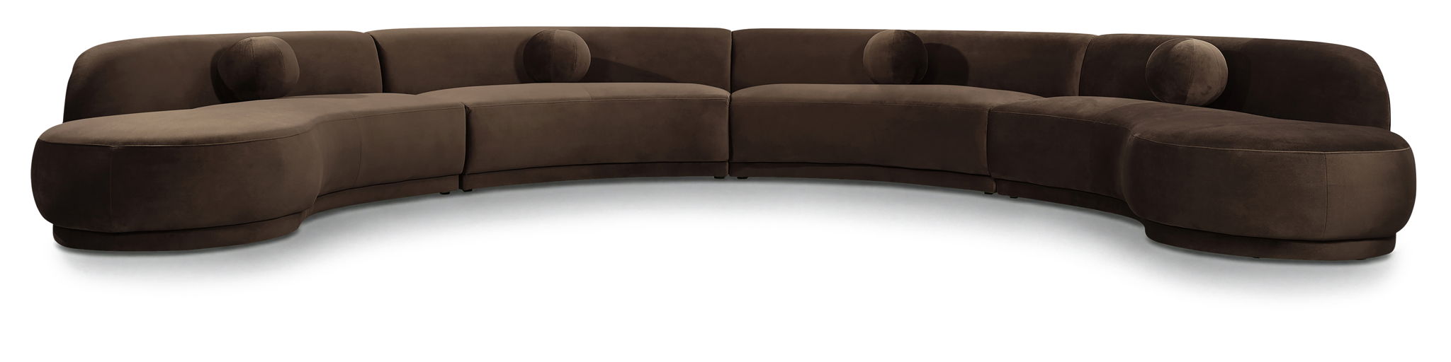 Avra velvet performance fabric sectional sofa by Meridian Furniture, featuring plush upholstery and a spacious stationary design.