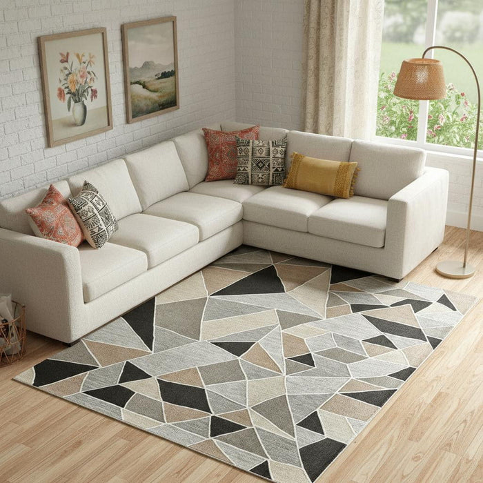 10' X 14' Wool Abstract Hand Tufted Area Rug (722230) - Blue / Ivory