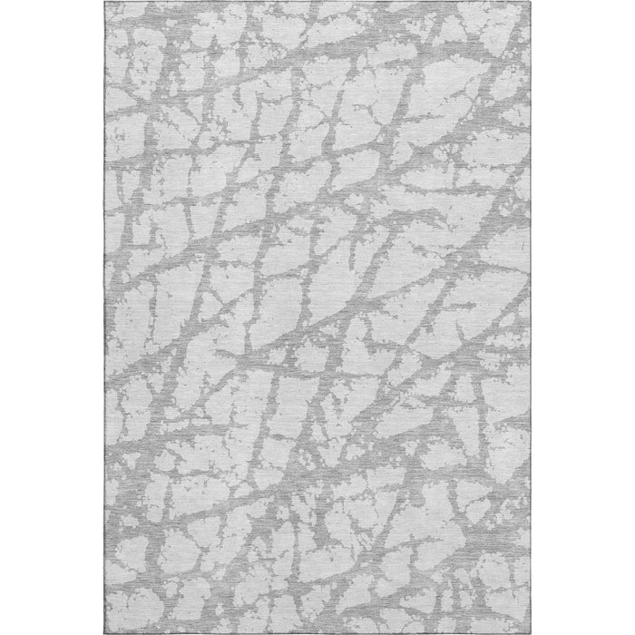 10' X 14' Abstract Washable Area Rug With UV Protection (676878) - Silver / Gray