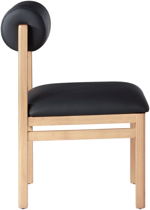 Roundhill - Faux Leather Dining Chair (Set of 2) - Natural Frame