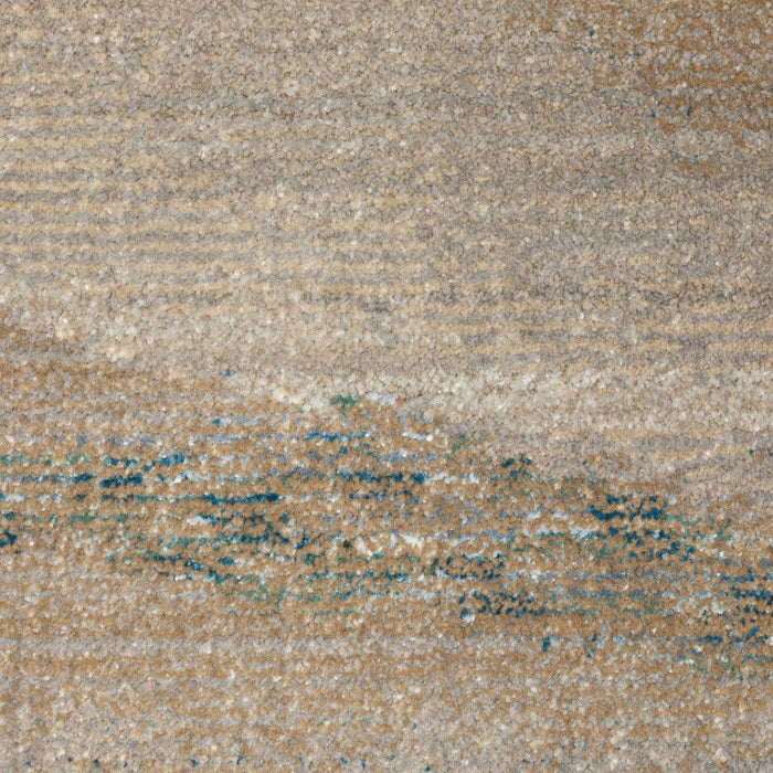 5.3' x 7.6' Abstract Power Loom Area Rug - Blue And Gray