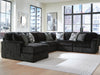 Signature Design by Ashley Midnight-Madness sectional sofa, stationary sectional with plush cushions and modern design.