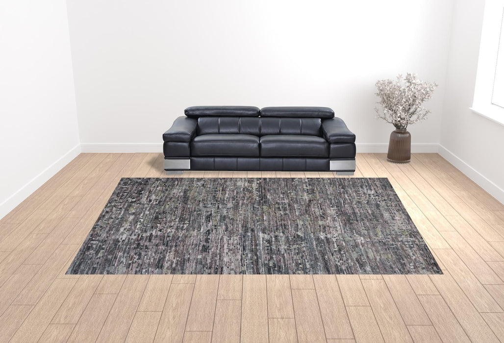 12' x 15' Wool Abstract Hand Knotted Area Rug - Blue And Gray