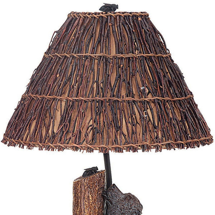 Novelty Table Lamp With Brown Empire Shade - Gray