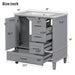 Modern Giga bathroom vanity with sink, soft-closing door, three drawers, and solid wood frame, ideal for stylish bathroom storage.