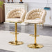 Giga Puffy Bubble Chair set with beige seats and gold ball chain accents, modern round seating for stylish interior decor.