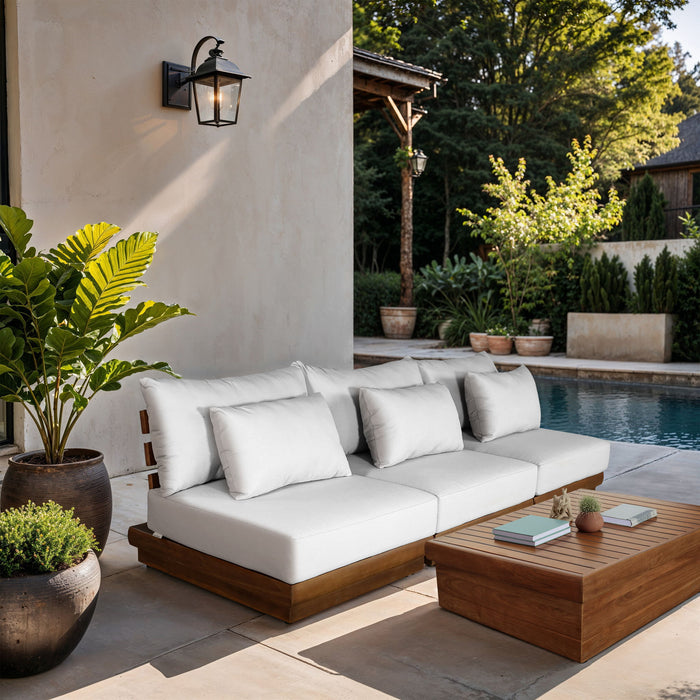 Mirella - 3 Piece Water Resistant Fabric Upholstered Outdoor Patio Modular Sofa