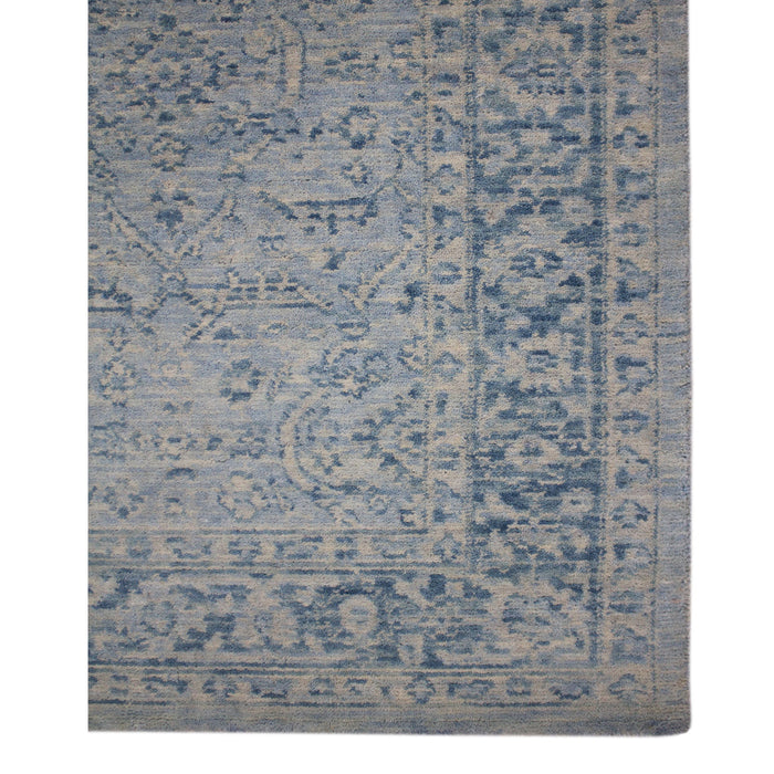 8' X 10' Wool Medallion Hand Woven Area Rug - Gray And Dark