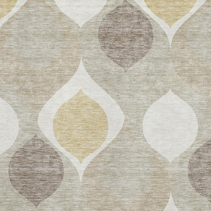 10' X 14' Ogee Washable Area Rug With UV Protection - Beige