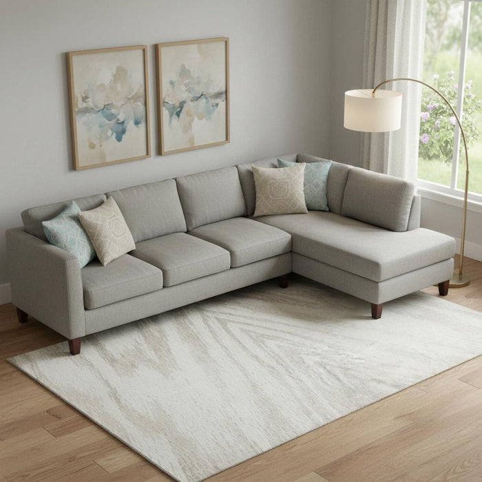 10' X 14' Abstract Washable Area Rug With UV Protection (669708) - Ivory / Beige