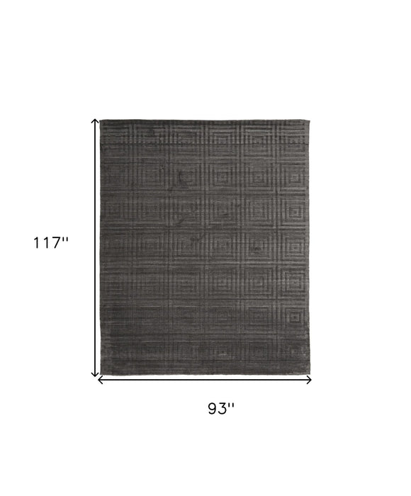 8' x 10' Geometric Hand Woven Area Rug - Gray