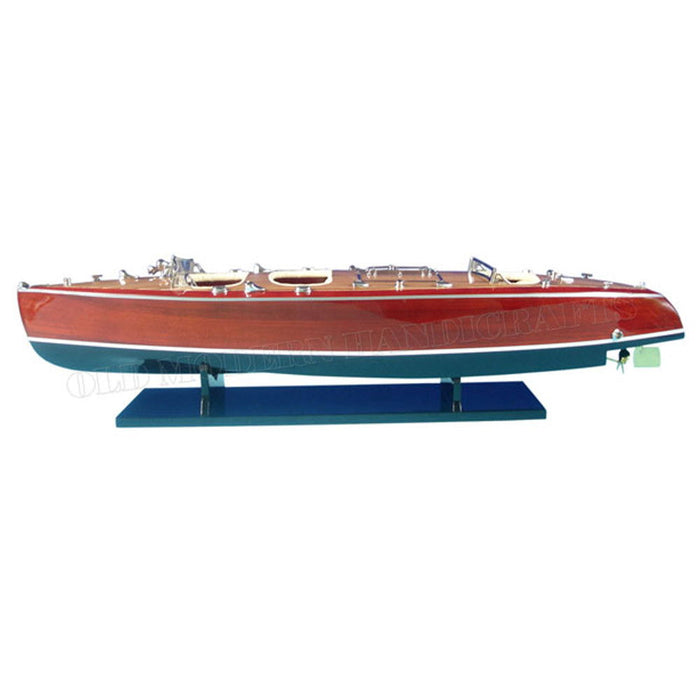 Hand Painted Model Boat (624210) - Light Brown / Dark Brown