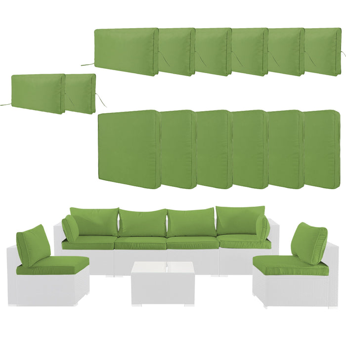Giga 14-pack cushion covers for 7-piece wicker sectional sofa, zipper seat and back slipcovers, soft fabric with tailored fit.