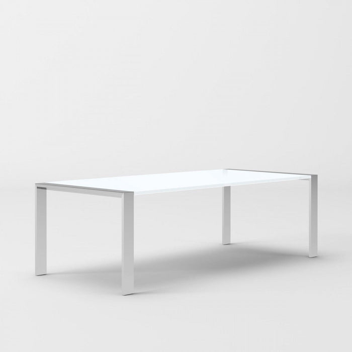 95" Stainless Steel Dining Table - White