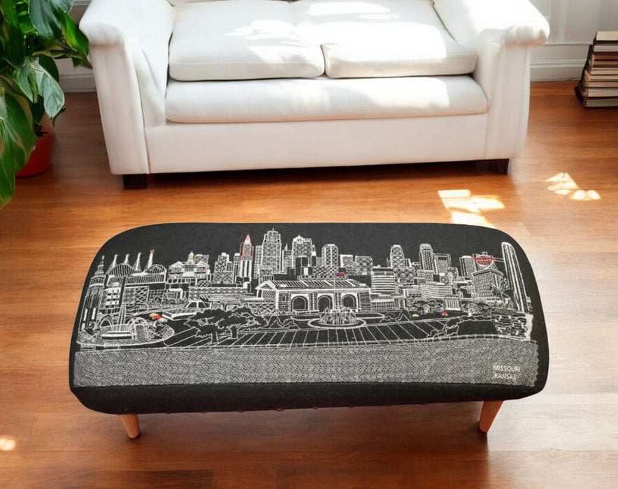 Wool Ottoman - Black / Brown