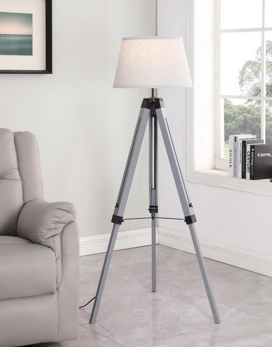 Dayton - Adjustable Empire Shade Tripod Floor Lamp Gray