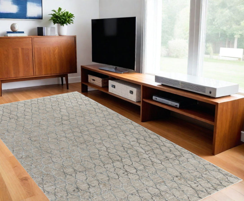 8' x 10' Moroccan Stain Resistant Area Rug - Beige
