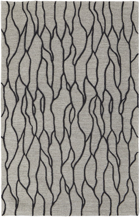 12' x 15' Wool Abstract Hand Tufted Area Rug - Gray And Black