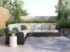 Signature Design by Ashley Beachcroft outdoor sectional with cushioned seats and modern design, perfect for patio lounging.