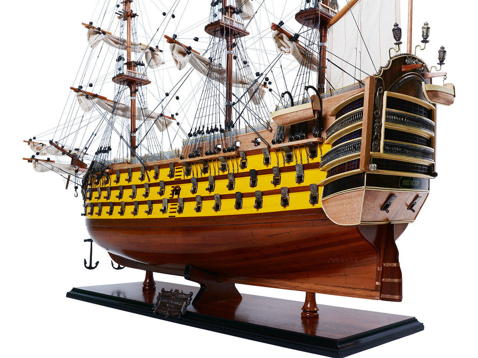 Hand Painted Model Boat (624637) - Light Brown / Yellow