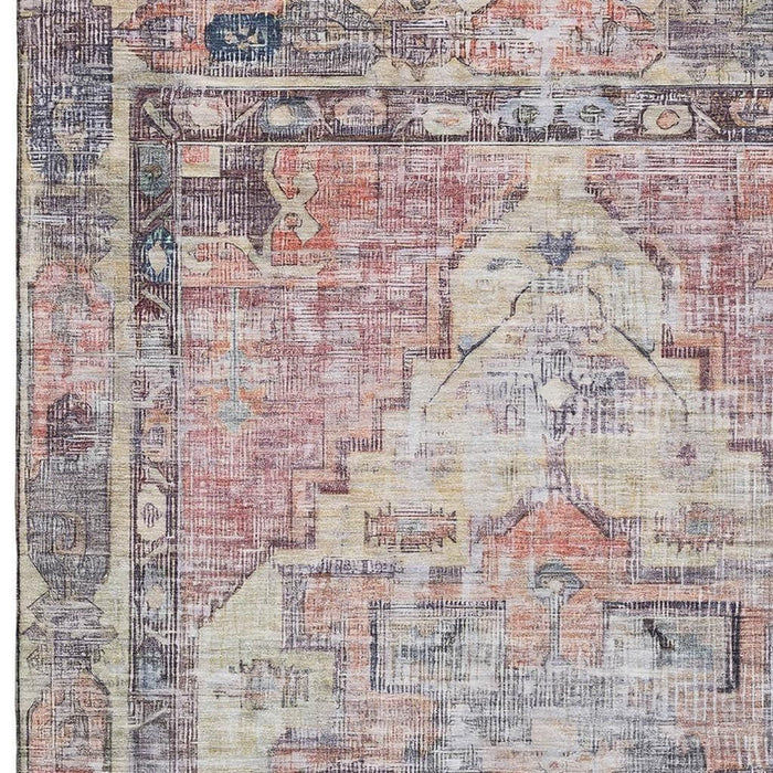 10' X 14' Oriental Washable Area Rug With UV Protection (699400) - Rust / Gray / Gold