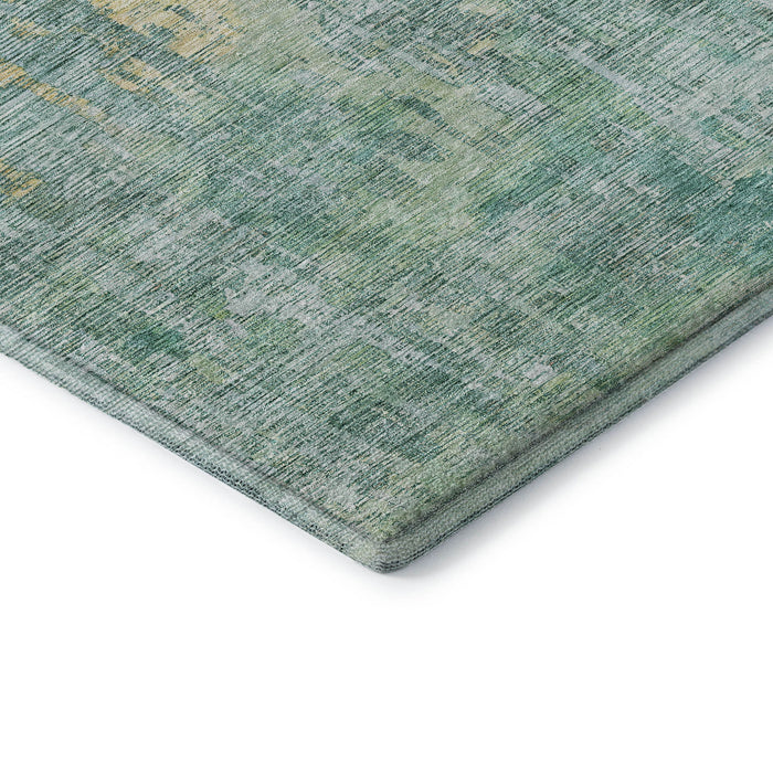 10' X 14' Abstract Washable Area Rug With UV Protection (692286) - Teal / Gold