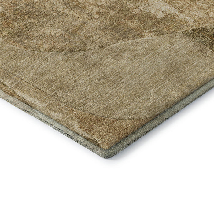 10' X 14' Abstract Washable Area Rug With UV Protection (695528) - Brown / Beige