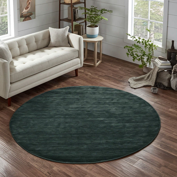 10' Hand Woven Round Rug - Green