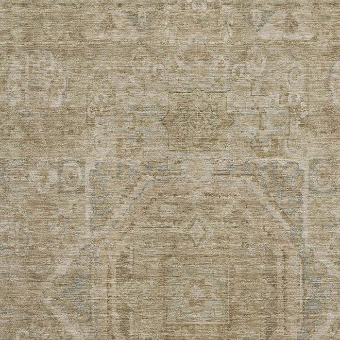 10' X 14' Oriental Washable Area Rug With UV Protection (699891) - Tan / Beige