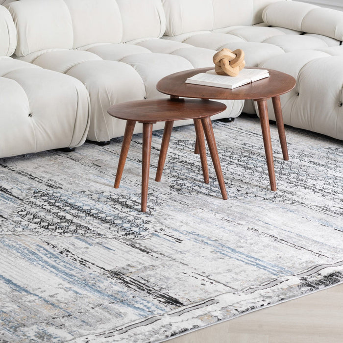 4' X 6' Abstract Area Rug (570075) - Gray / Blue / Ivory