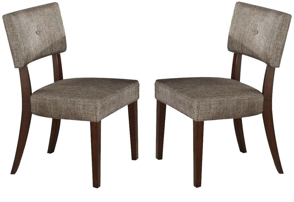Tufted And Upholstered Fabric Open Back Dining Side Chairs (Set of 2) - Espresso