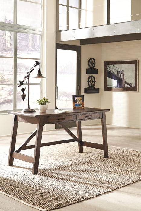 Baldridge - Home Office Large Leg Desk - Rustic Brown