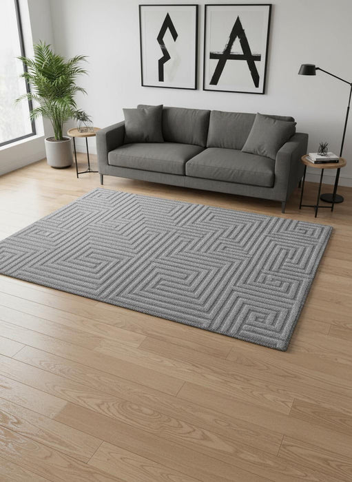 5' X 8' Geometric Area Rug (661265) - Gray / Dark Gray