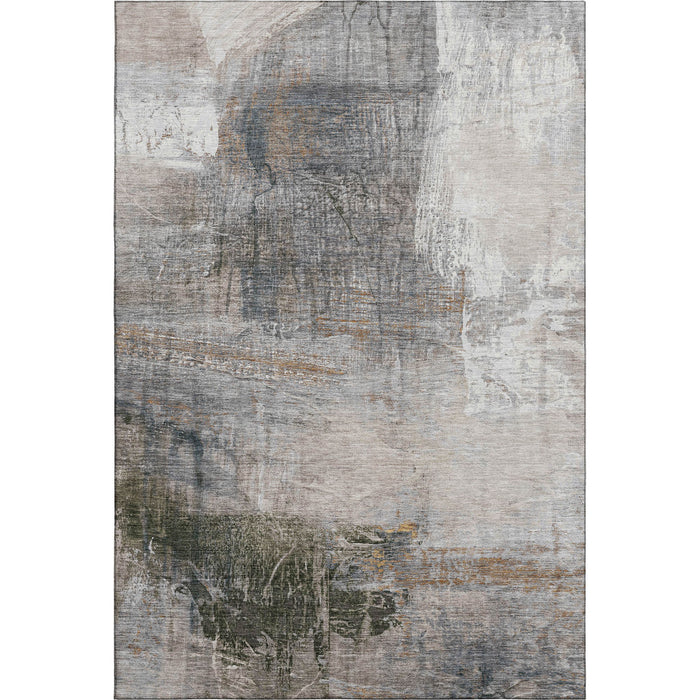 10' X 14' Abstract Washable Area Rug With UV Protection (718412) - Light Taupe / Gray